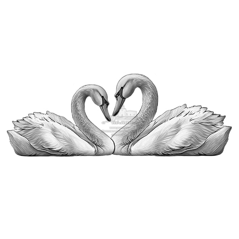 Стеклянный декор «Лебеди» для памятника