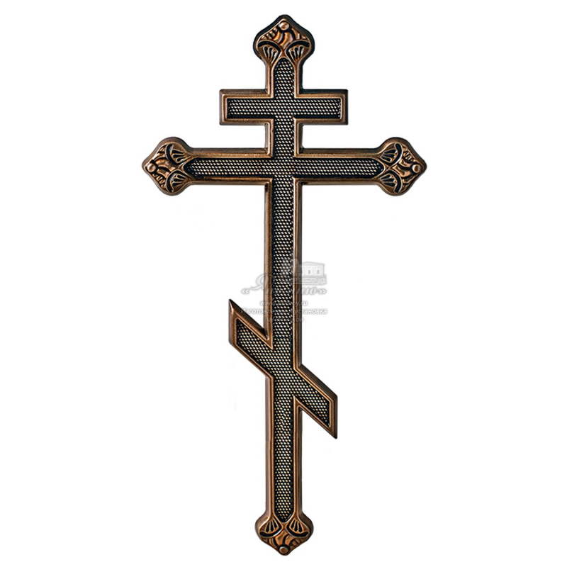 Стеклянный декор «Православный крест бронзовый» для памятника