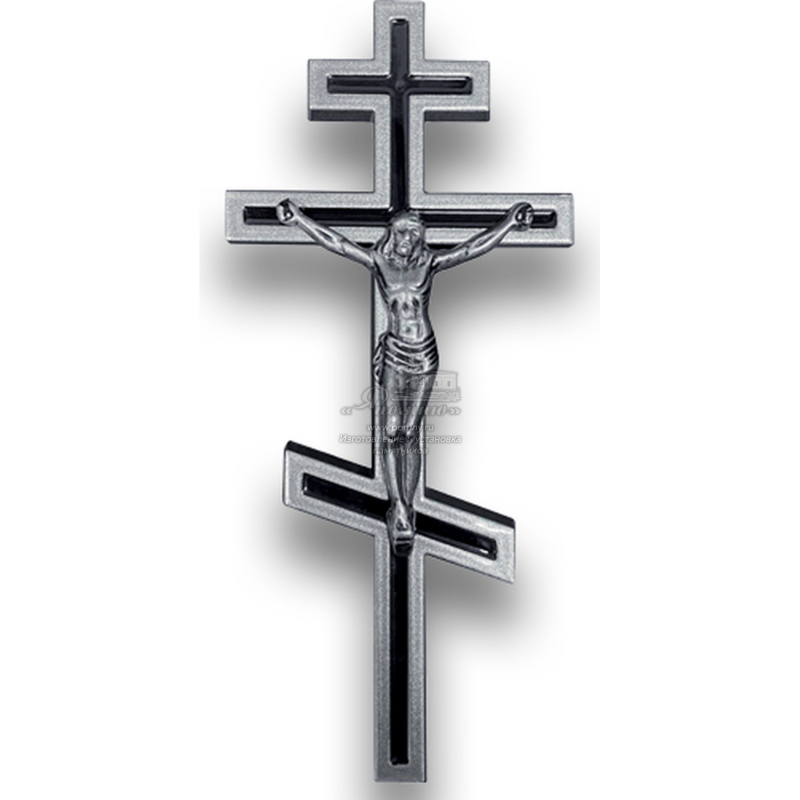 Металлический крест с распятием для памятника