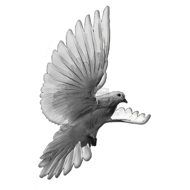 Стеклянный декор «Голубь» для памятника