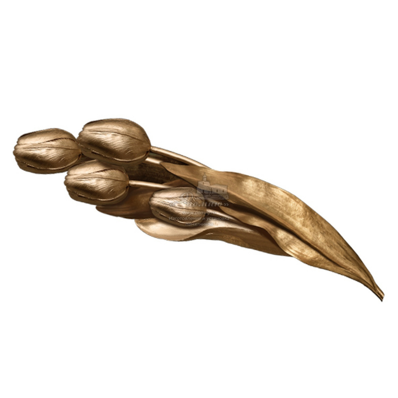 Стеклянный декор «Тюльпаны» для памятника