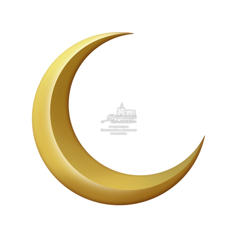 Стеклянный декор «Полумесяц» для памятника