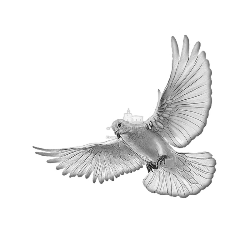 Стеклянный декор «Летящий голубь» для памятника