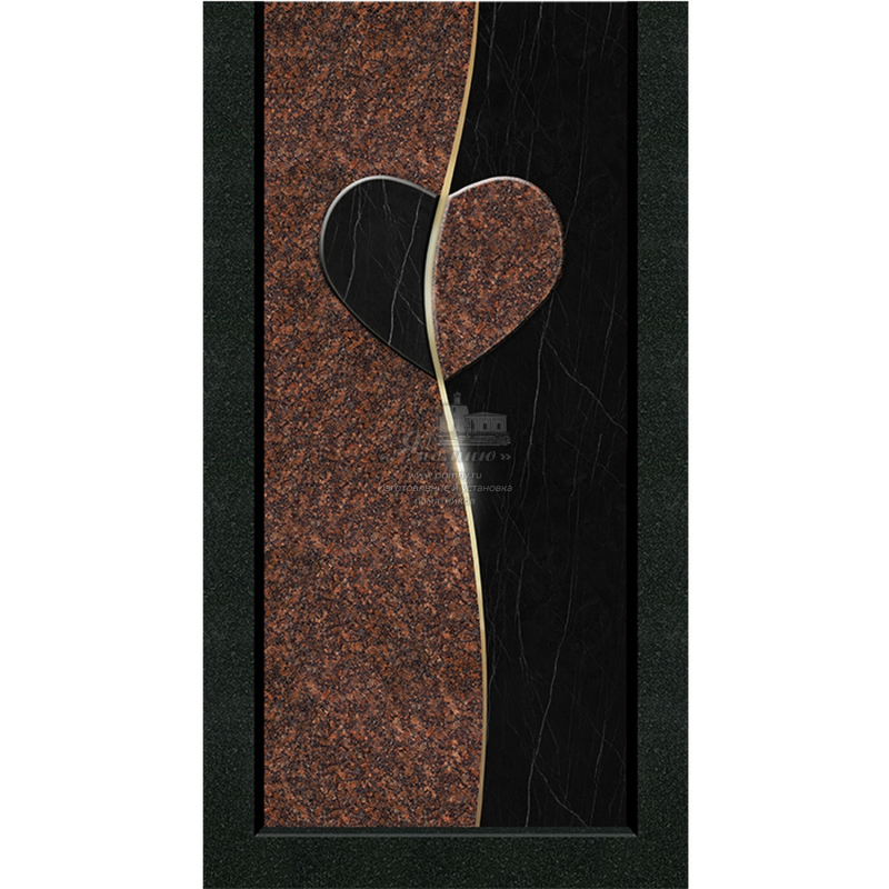 Декоративная стеклянная вкладка в цветник для гранитного памятника "Скорбящее сердце"