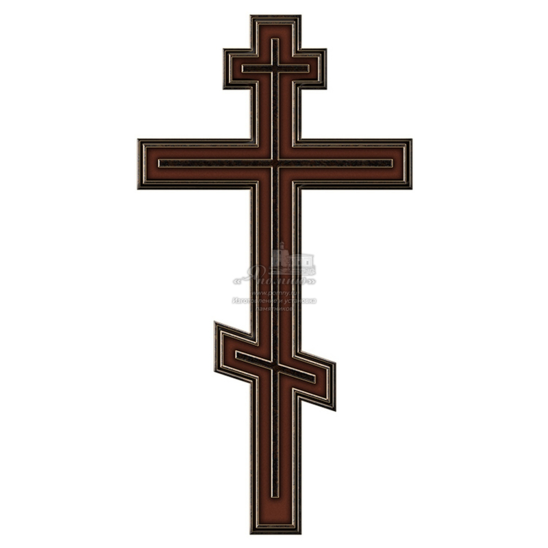 Стеклянный декор «Православный крест темный» для памятника