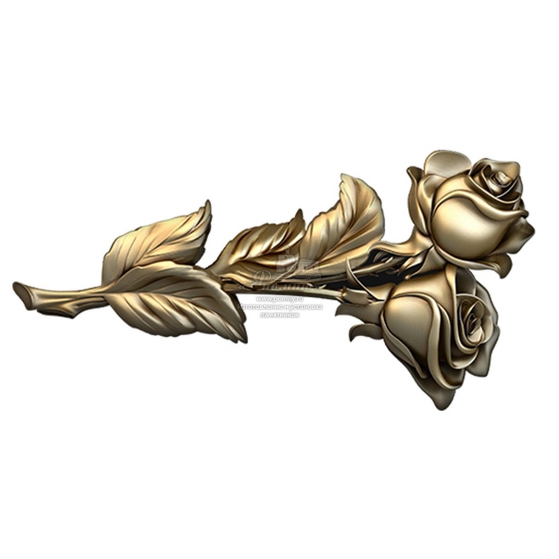 Стеклянный декор «Розы» для памятника