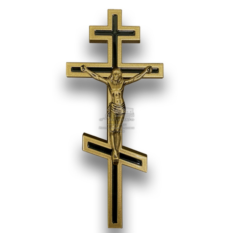 Металлический крест с распятием золотистый