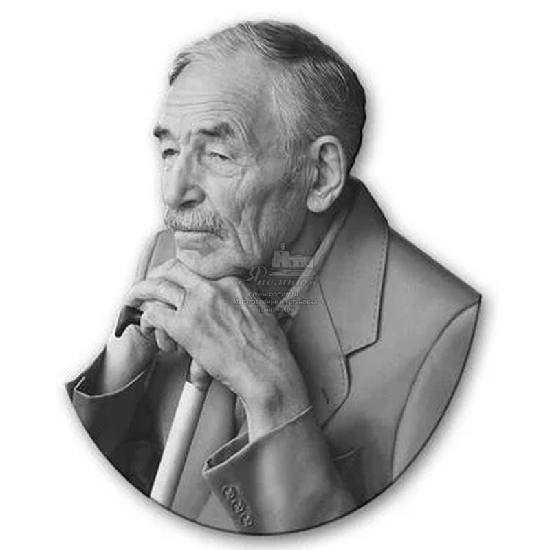 Портрет-барельеф на памятник из керамики Италия , черно-белый