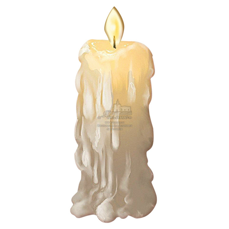 Стеклянный декор «Поминальная свеча» для памятника