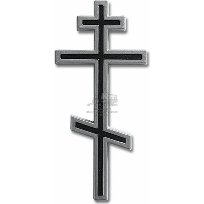 Металлический крест серебристый для памятника