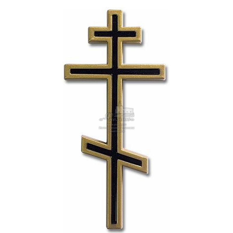 Металлический крест золотистый для памятника