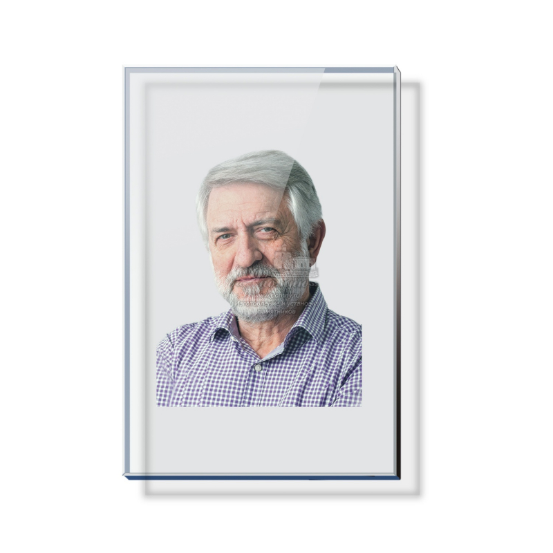 Портрет на памятник из стекла с прозрачным фоном