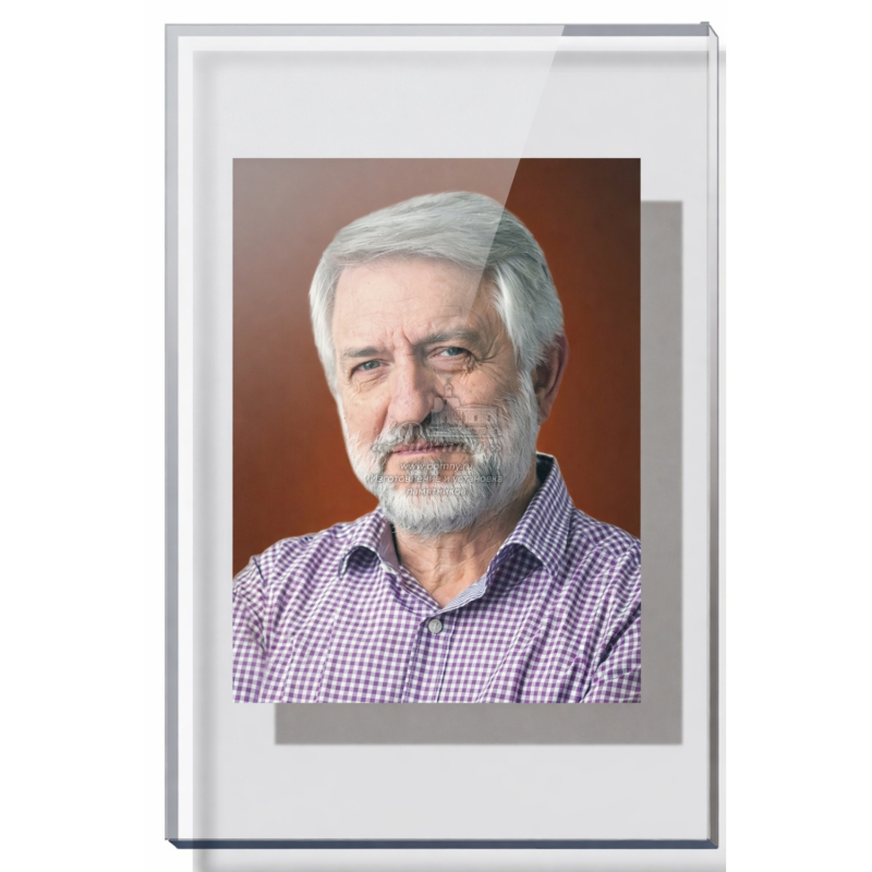 Портрет на памятник из стекла с зеркальной печатью