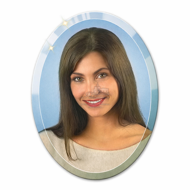 Цветной портрет на памятник из стекла