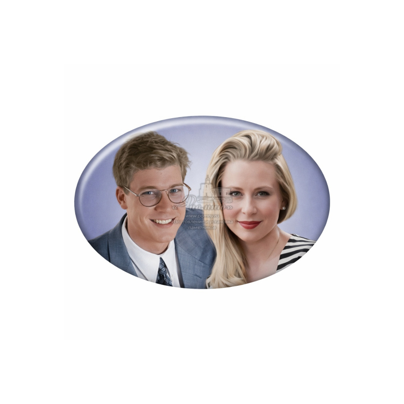 Двойной овальный портрет из фотокерамики (Россия)