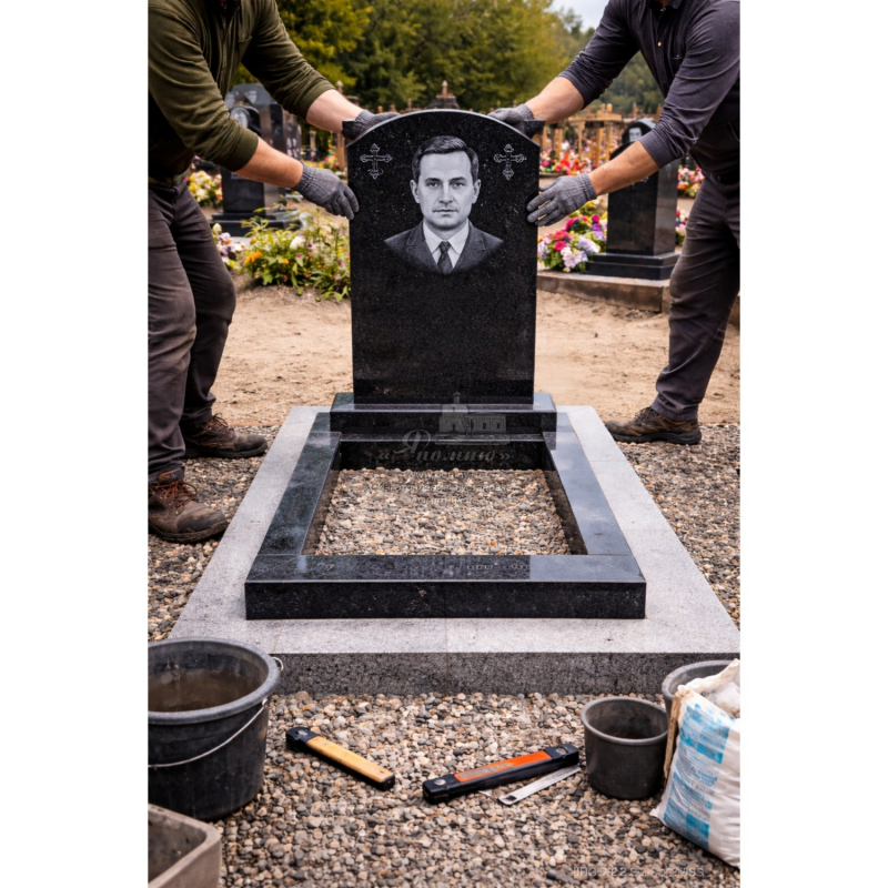 Установка памятника из гранита, мрамора