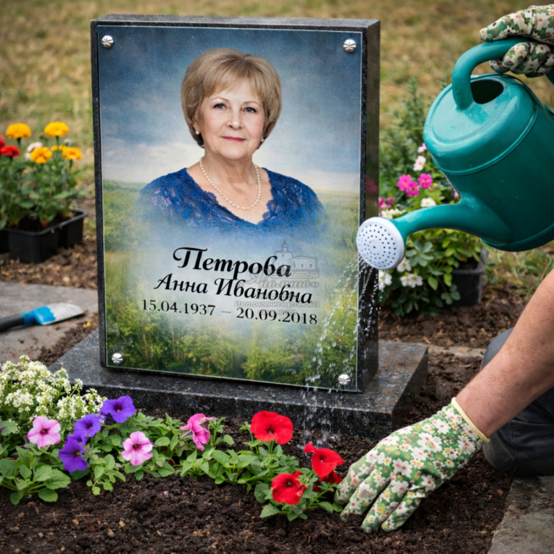 Озеленение, посадка цветов на могильном участке
